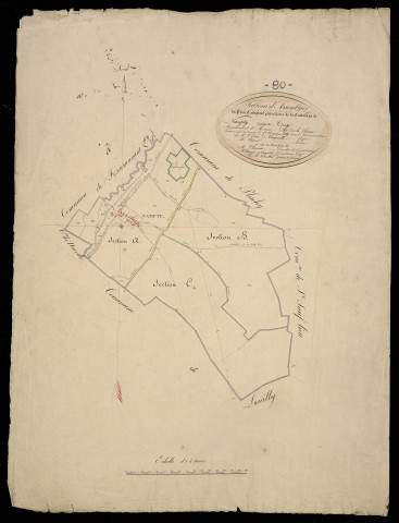 Plan du cadastre napoléonien - Nampty : tableau d'assemblage