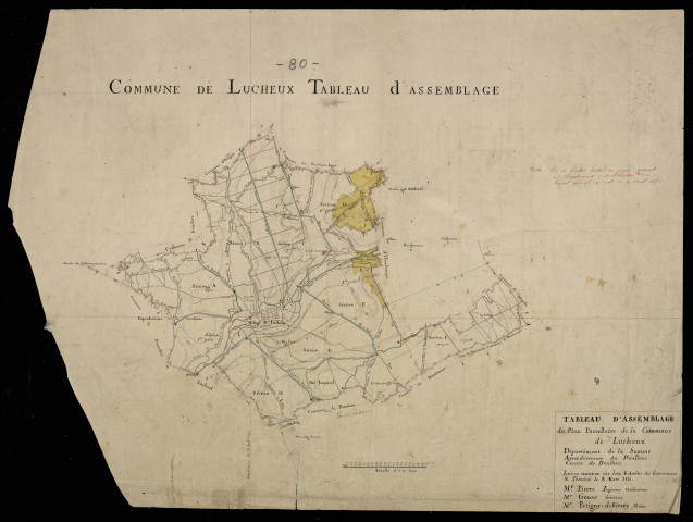 Plan du cadastre napoléonien - Lucheux : tableau d'assemblage