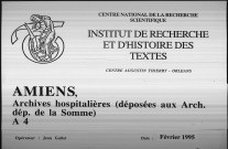 Cartulaire de l'hôtel-Dieu Saint-Jean d'Amiens