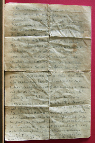 Lettre de Raymond Schulhof et Lucie Lévy écrite le 21 janvier 1944, dans un wagon du convoi de déportation vers le camp d'Auschwitz