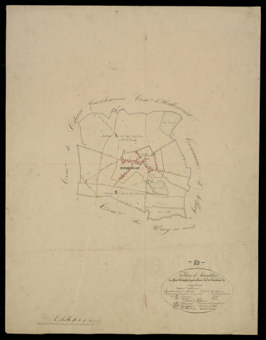 Plan du cadastre napoléonien - Merelessart : tableau d'assemblage