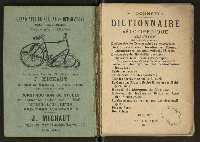 Dictionnaire vélocipédique illustré