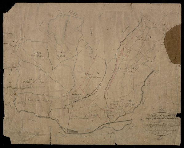 Plan du cadastre napoléonien - Corbie : tableau d'assemblage