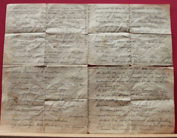Lettre de Raymond Schulhof et Lucie Lévy écrite le 21 janvier 1944, dans un wagon du convoi de déportation vers le camp d'Auschwitz