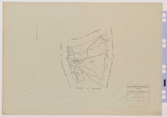 Plan du cadastre rénové - Saint-Germain-sur-Bresle : tableau d'assemblage (TA)