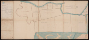 Favières. Plan des abords des mollières communales de Favières situées sur la rive droite de la baie de Somme, 20 août 1864.