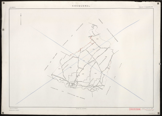 Plan du cadastre rénové - Cocquerel : tableau d'assemblage (TA)