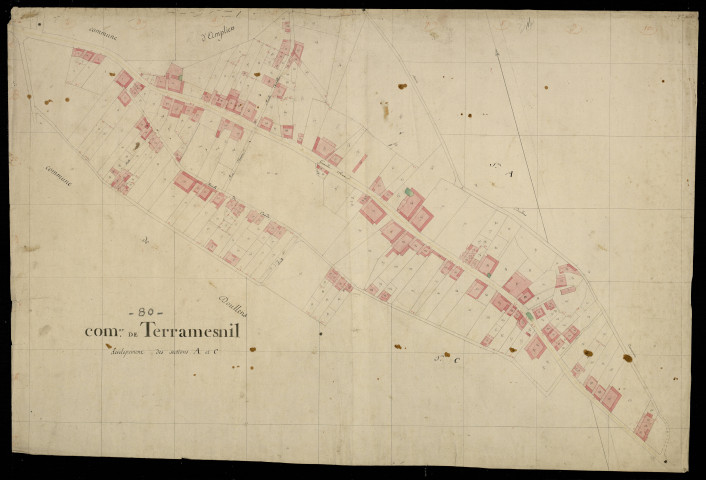 Plan du cadastre napoléonien - Terramesnil : A et C développé