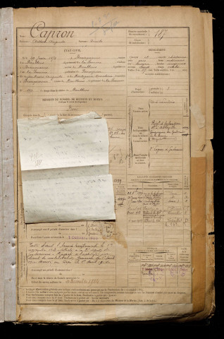 Capron, Arthur Auguste, né le 29 juin 1875 à Beauquesne (Somme), classe 1895, matricule n° 187, Bureau de recrutement d'Abbeville