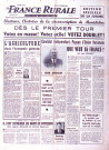 Une du journal "La France rurale" 19 novembre 1958, édition spéciale de la Somme. Circonscription de Montdidier : "Dès le premier, tourVotez en masse ! Votez utile ! votez Doublet!"