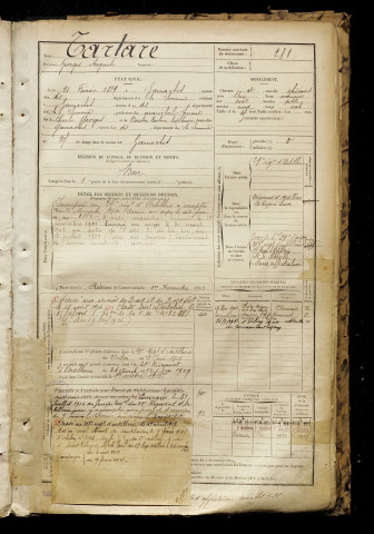 Tartare, Georges Auguste, né le 21 février 1879 à Gamaches (Somme), classe 1899, matricule n° 281, Bureau de recrutement d'Abbeville