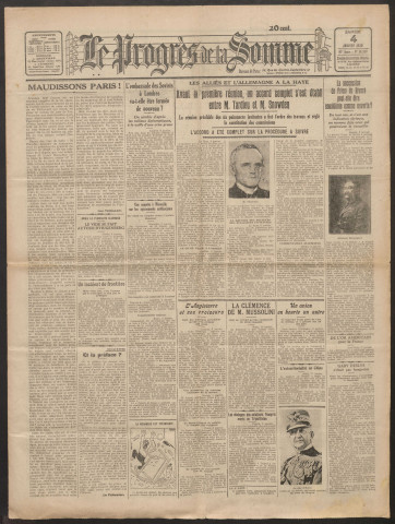 Le Progrès de la Somme, numéro 18390, 4 janvier 1930