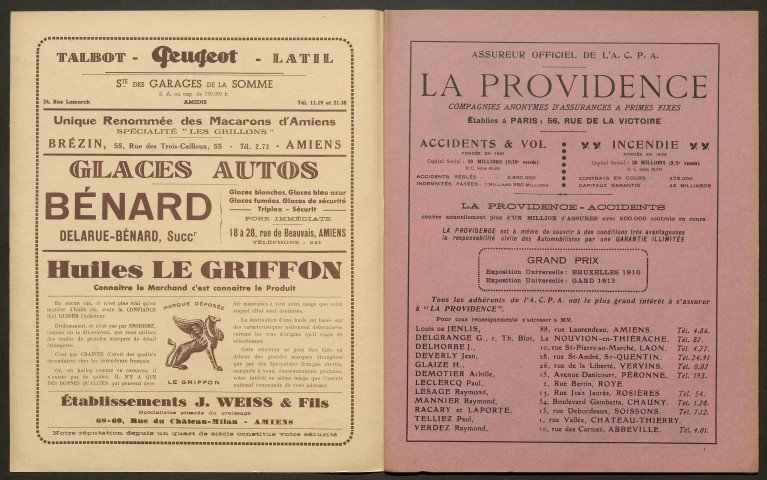 L'Automobile au Pays Picard. Revue mensuelle de l'Automobile-Club de Picardie et de l'Aisne, 299, août 1936