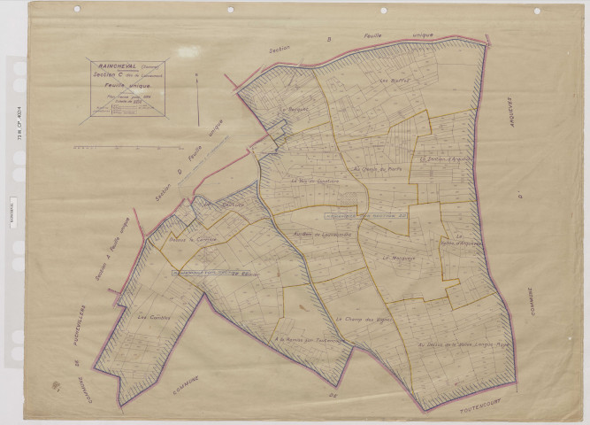 Plan du cadastre rénové - Raincheval : section C