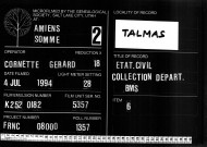 Talmas (Saint-Albin) : baptêmes, mariages, sépultures
