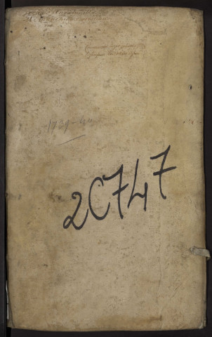 Contrôle des actes du bureau d'Andainville pour la période du 1er janvier 1739 au 30 octobre 1940