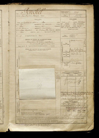Ponchel, Jean Baptiste François, né le 09 septembre 1882 à Rue (Somme), classe 1902, matricule n° 995, Bureau de recrutement d'Abbeville