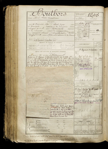 Bouthors, Albert Charles Clément, né le 24 novembre 1890 à Saint-Ouen (Somme), classe 1910, matricule n° 1296, Bureau de recrutement d'Abbeville