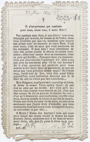 Les heures de Garde - Vie de Combat - 31 mai 1874
