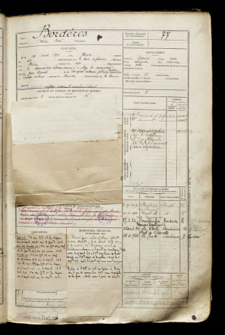 Bordères, Adrien René, né le 14 août 1896 à Havre (Le) (Seine-Maritime), classe 1916, matricule n° 77, Bureau de recrutement d'Abbeville