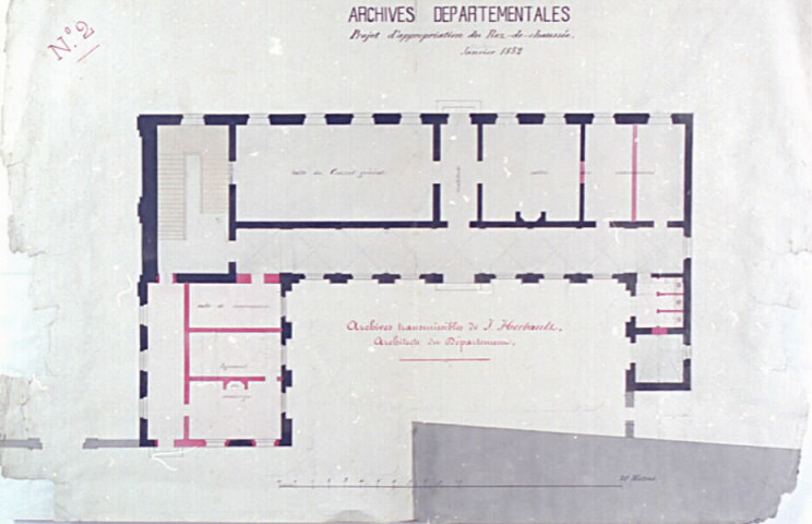 Amiens. Archives départementales - Projet d'appropriation du rez-de-chaussée n°2