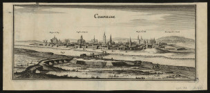 Vue des ponts et de la ville de Compiègne