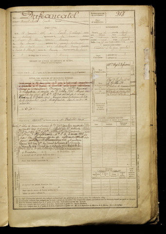 Dufrancatel, Marcel Charles Emile, né le 16 janvier 1885 à Forest-l'Abbaye (Somme), classe 1905, matricule n° 918, Bureau de recrutement d'Abbeville