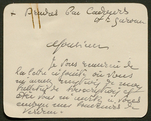 Témoignage de Paul, Joseph (Téléphoniste - Abbé) et correspondance avec Jacques Péricard