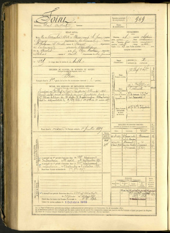 Joint, Paul Ansbert, né le 20 novembre 1863 à Beaucamps-le-Jeune (Somme, France), classe 1883, matricule n° 949, Bureau de recrutement d'Abbeville