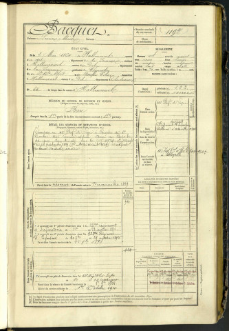 Bacquet, Léonce Alcide, né le 03 mai 1864 à Hallencourt (Somme, France), classe 1884, matricule n° 1192, Bureau de recrutement d'Abbeville