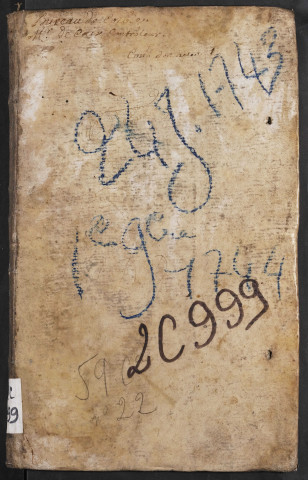 Contrôle des actes du bureau de Corbie pour la période du 24 juillet 1743 au 1er novembre 1744