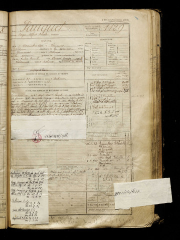 Fauquet, Roger Alfred Emile, né le 05 novembre 1899 à Varennes (Somme), classe 1919, matricule n° 1129, Bureau de recrutement d'Abbeville