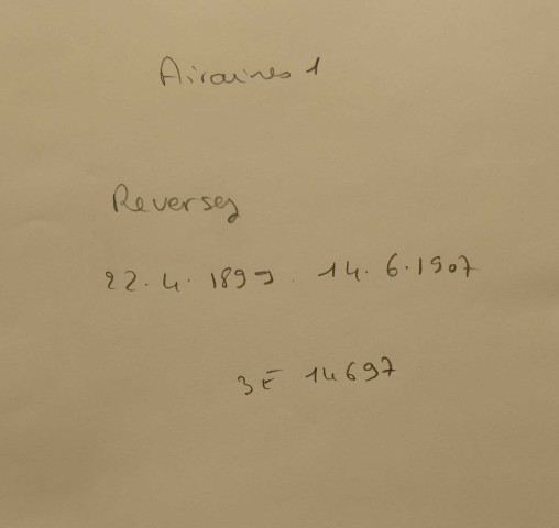 Etude de Me Gérard Reversez . Répertoire pour la période 1899-1907