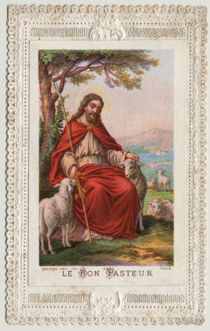 Image pieuse dentelle. Le Bon Pasteur