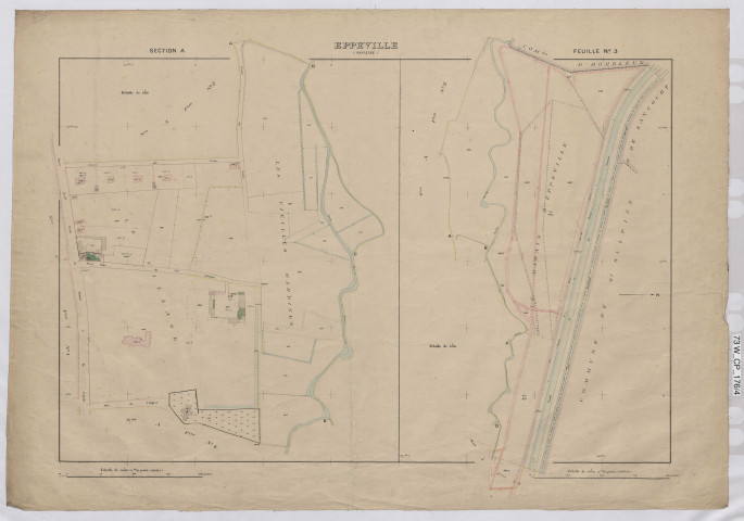Plan du cadastre rénové - Eppeville : section A3
