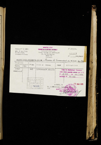 Lemonnier, Maurice, né le 01 février 1900 à Ponthoile (Somme), classe 1920, matricule n° 367, Bureau de recrutement d'Abbeville