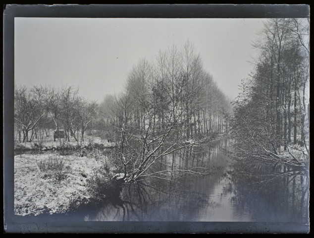 Effet de neige rivière près la Vieille Somme - février 1904