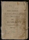 Délibérations du district de Montdidier. Conseil et directoire. (Registre inachevé) : 26 juillet 1790- 28 janvier 1795