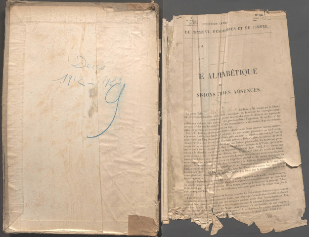 Table des successions et absences du bureau de Gamaches