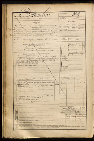 Bettembos, Alexandre, né le 05 août 1865 à Amiens (Somme), classe 1885, matricule n° 952, Bureau de recrutement d'Amiens