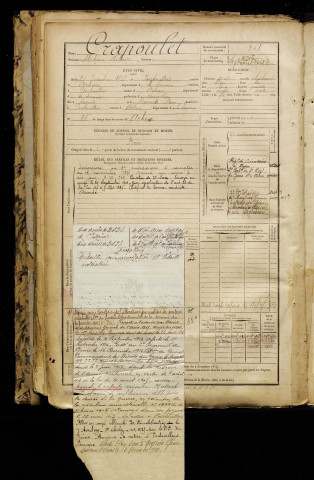 Crapoulet, Alphonse Hilaire, né le 26 décembre 1878 à Puchevillers (Somme), classe 1898, matricule n° 268, Bureau de recrutement d'Abbeville