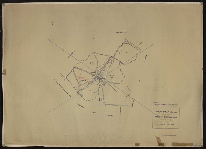 Plan du cadastre rénové - Cahon-Gouy : tableau d'assemblage (TA)