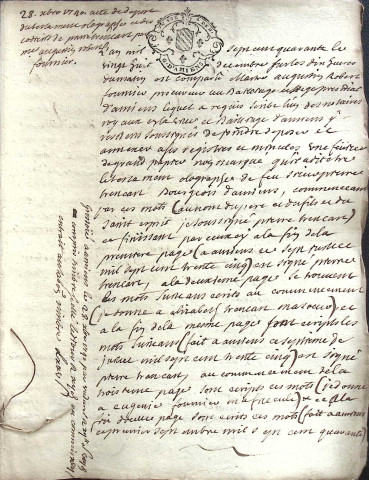 Etude de Me Jacques Scribe à Amiens (étude n°6). Minutes de l'année 1740