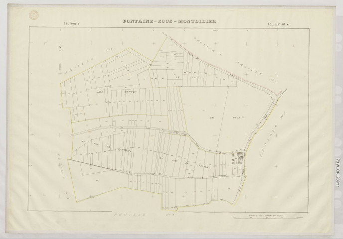 Plan du cadastre rénové - Fontaine-sous-Montdidier : section B4