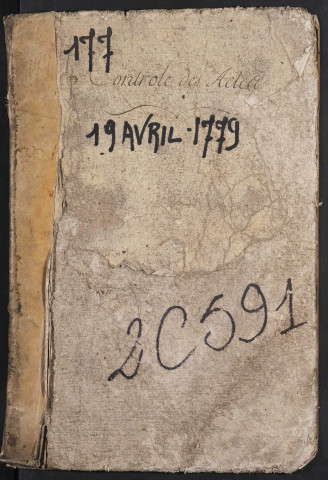 Contrôle des actes du bureau d’Amiens pour la période du 17 avril 1779 au 2 octobre 1779