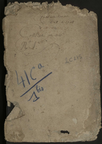 Contrôle des actes du bureau d'Airaines pour la période du 6 octobre 1705 au 3 février 1708