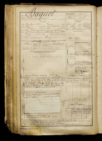 Baquet, Arthur Edmond Gustave, né le 20 mai 1880 à Crécy-en-Ponthieu (Somme), classe 1900, matricule n° 1158, Bureau de recrutement d'Abbeville