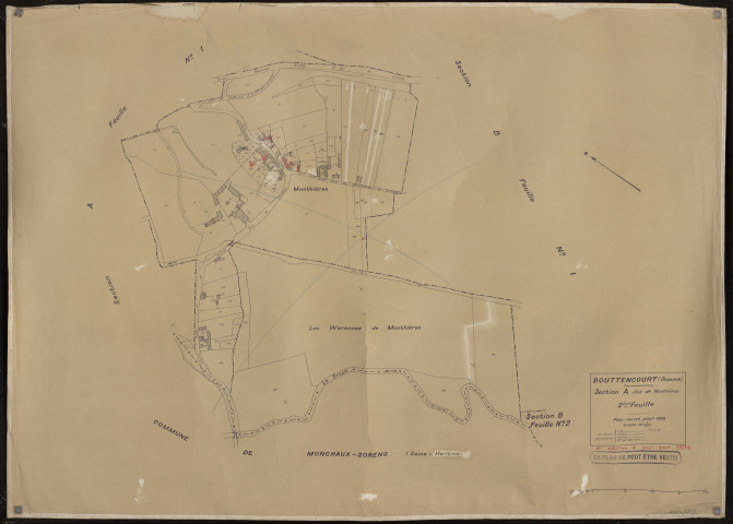 Plan du cadastre rénové - Bouttencourt : section A2