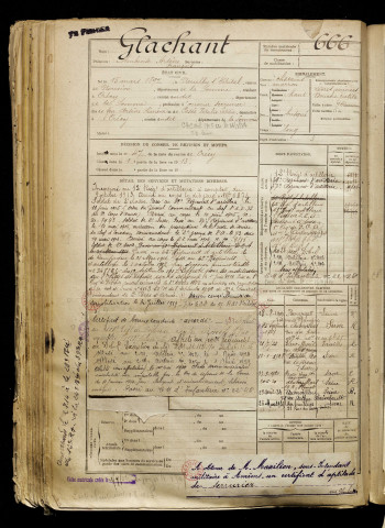 Glachant, Ambroise Arsène François, né le 15 mars 1892 à Neuilly-l'Hôpital (Somme), classe 1912, matricule n° 666, Bureau de recrutement d'Abbeville
