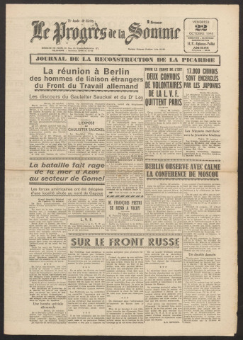 Le Progrès de la Somme, numéro 23105, 22 octobre 1943